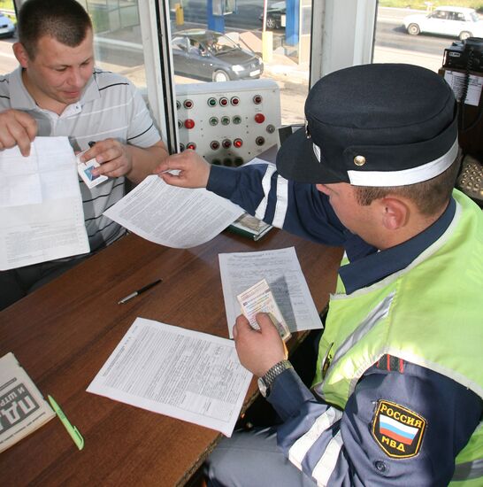 Traffic police at work