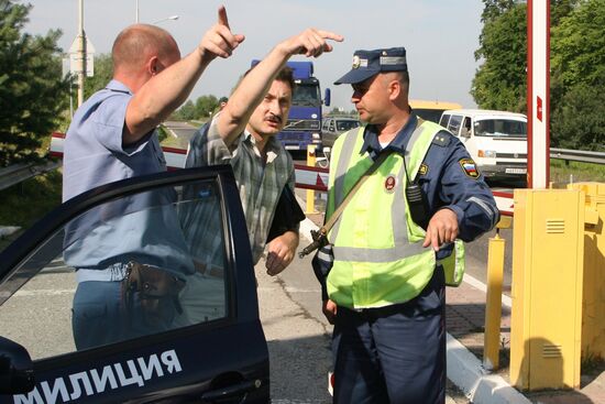 Traffic police at work