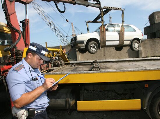 Traffic police at work