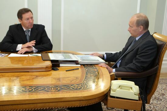 Vladimir Putin and Oleg Korolyov