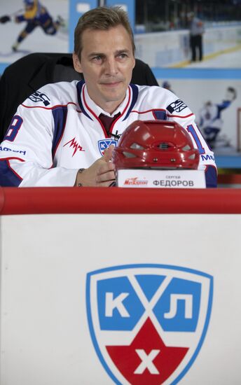 Press conference with hockey-player Sergei Fyodorov