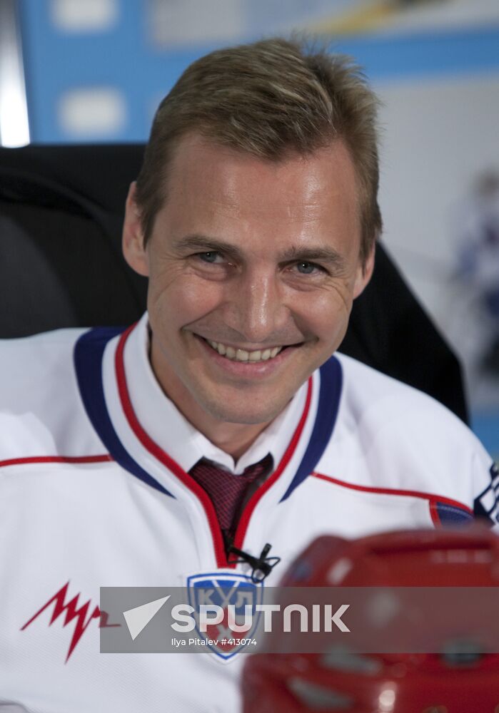 Press conference with hockey-player Sergei Fyodorov
