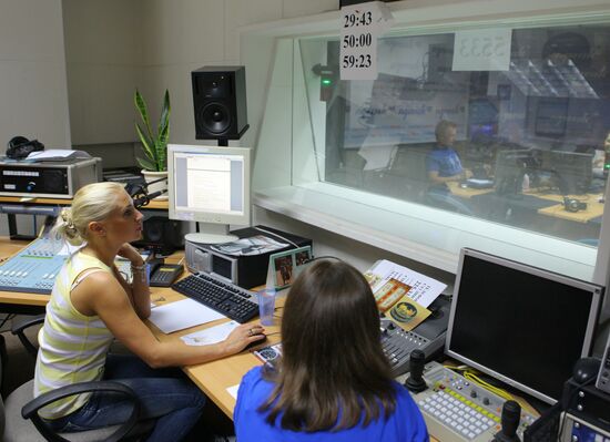 Radio Mayak hosts at work