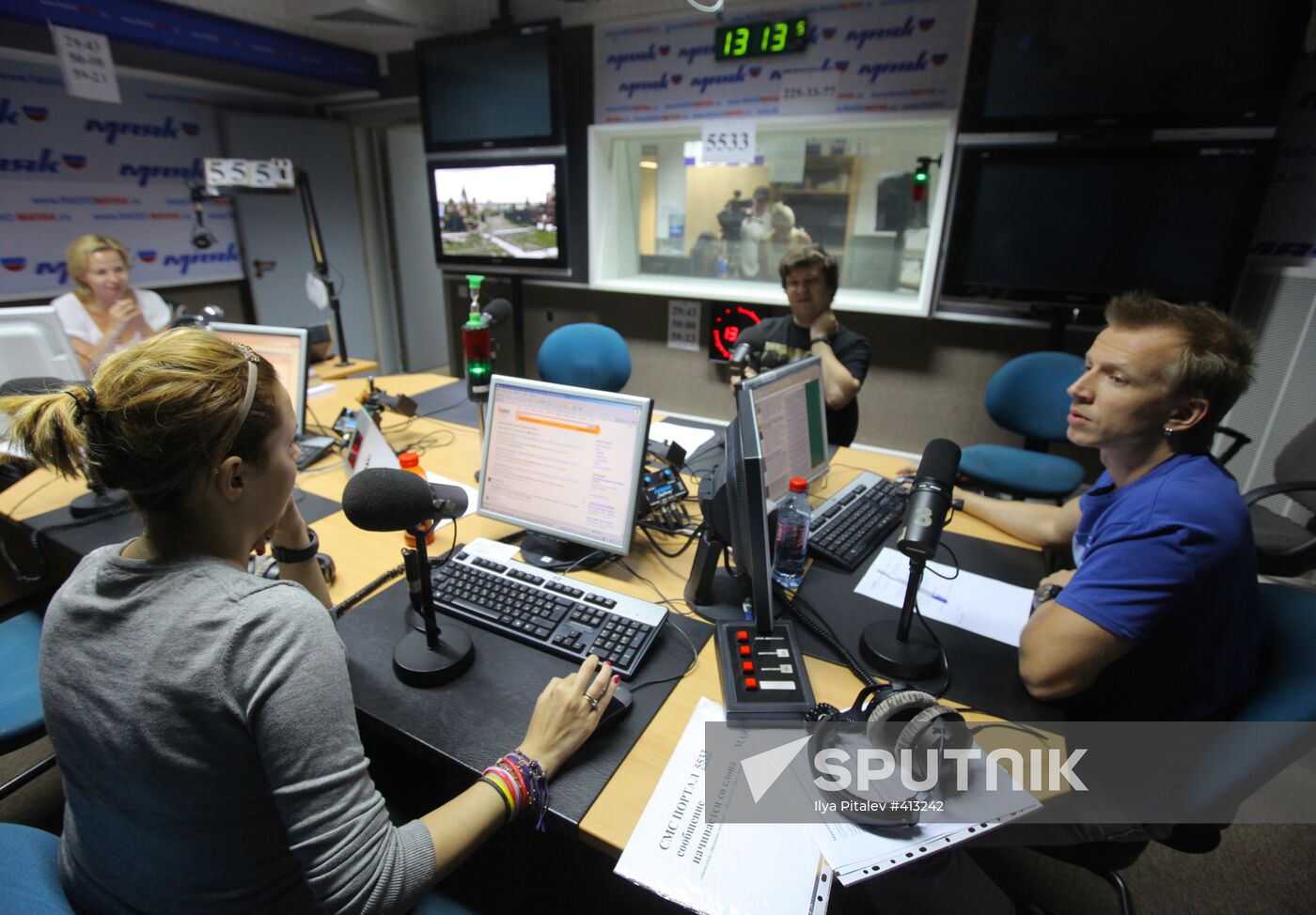 Radio Mayak hosts at work