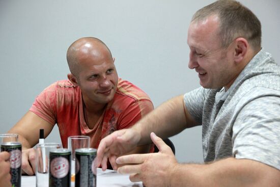 Fedor Emelianenko gives news conference at RIA Novosti