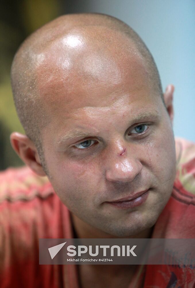 Fedor Emelianenko gives news conference at RIA Novosti