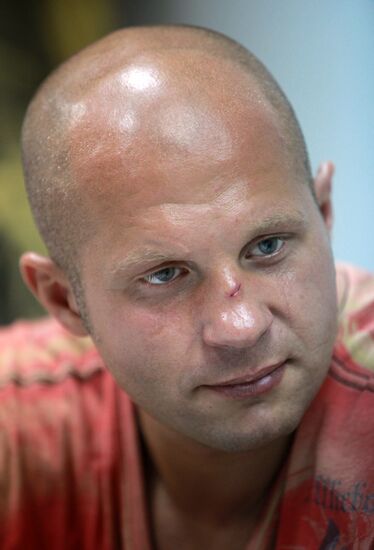 Fedor Emelianenko gives news conference at RIA Novosti