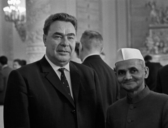 Leonid Brezhnev and Lal Bahadur Shastri