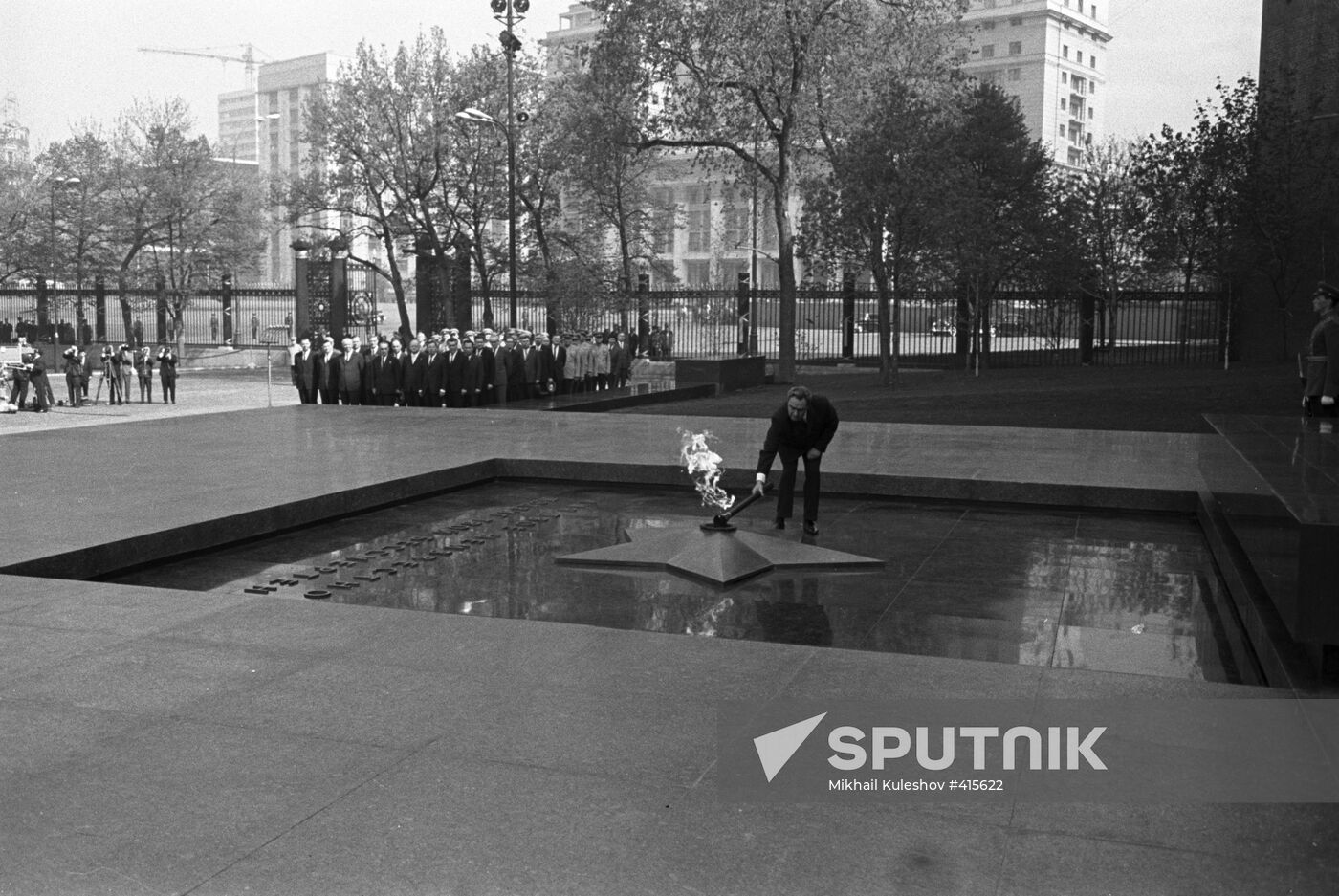 L.I. Brezhnev at unveiling monument