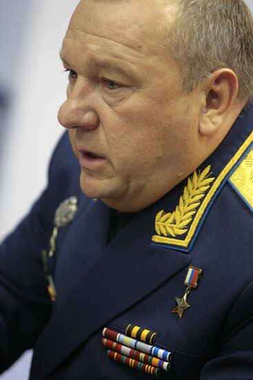 Vladimir Shamanov at a news conference