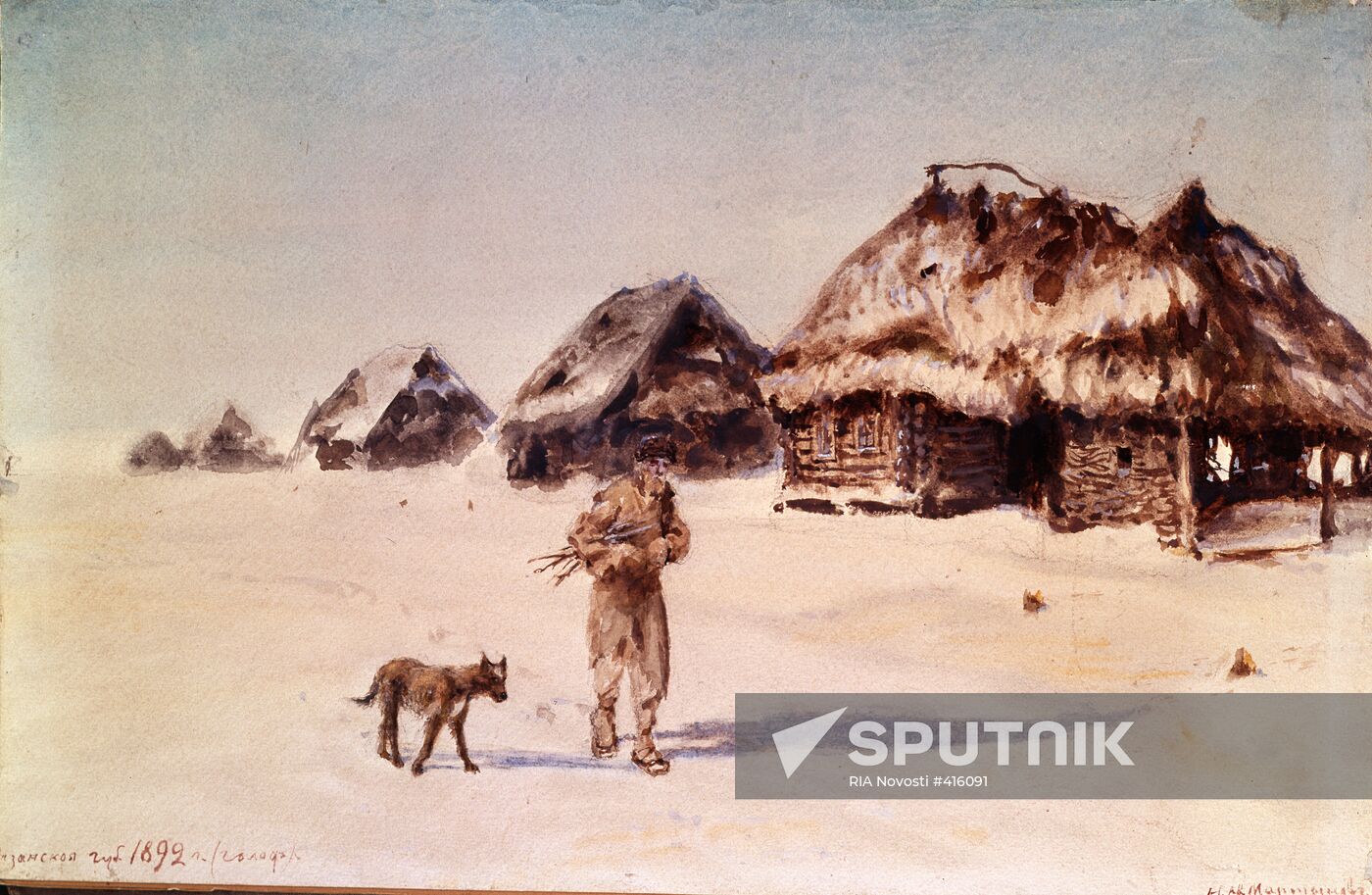 "A Village in Ryazan Province" painting by Nikolai Martynov