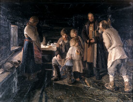 "Gathering Duties" painting by I. Orlov