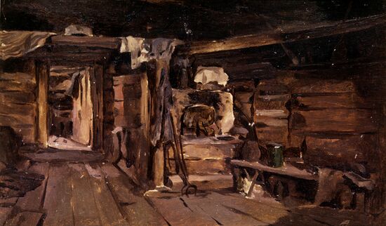 "Interior of Chicken Izba" painting