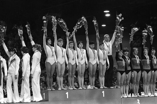 Soviet gymnasts win competition