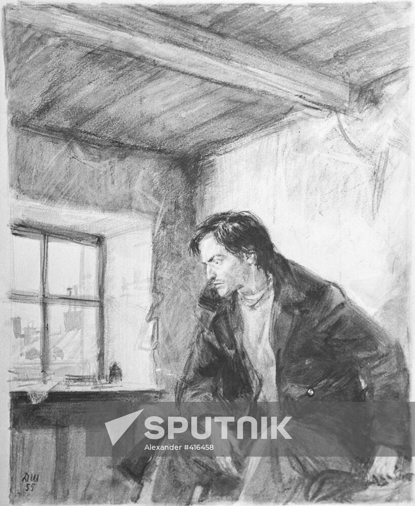 "Raskolnikov" painting by Dementy Shmarinov