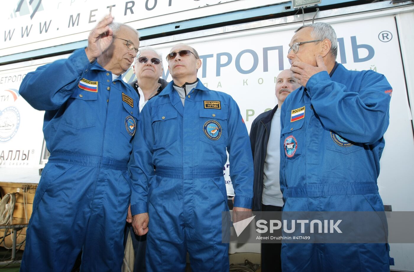 Russian PM Vladimir Putin on Metropol research vessel