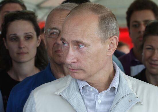 Russian PM Vladimir Putin on Metropol research vessel