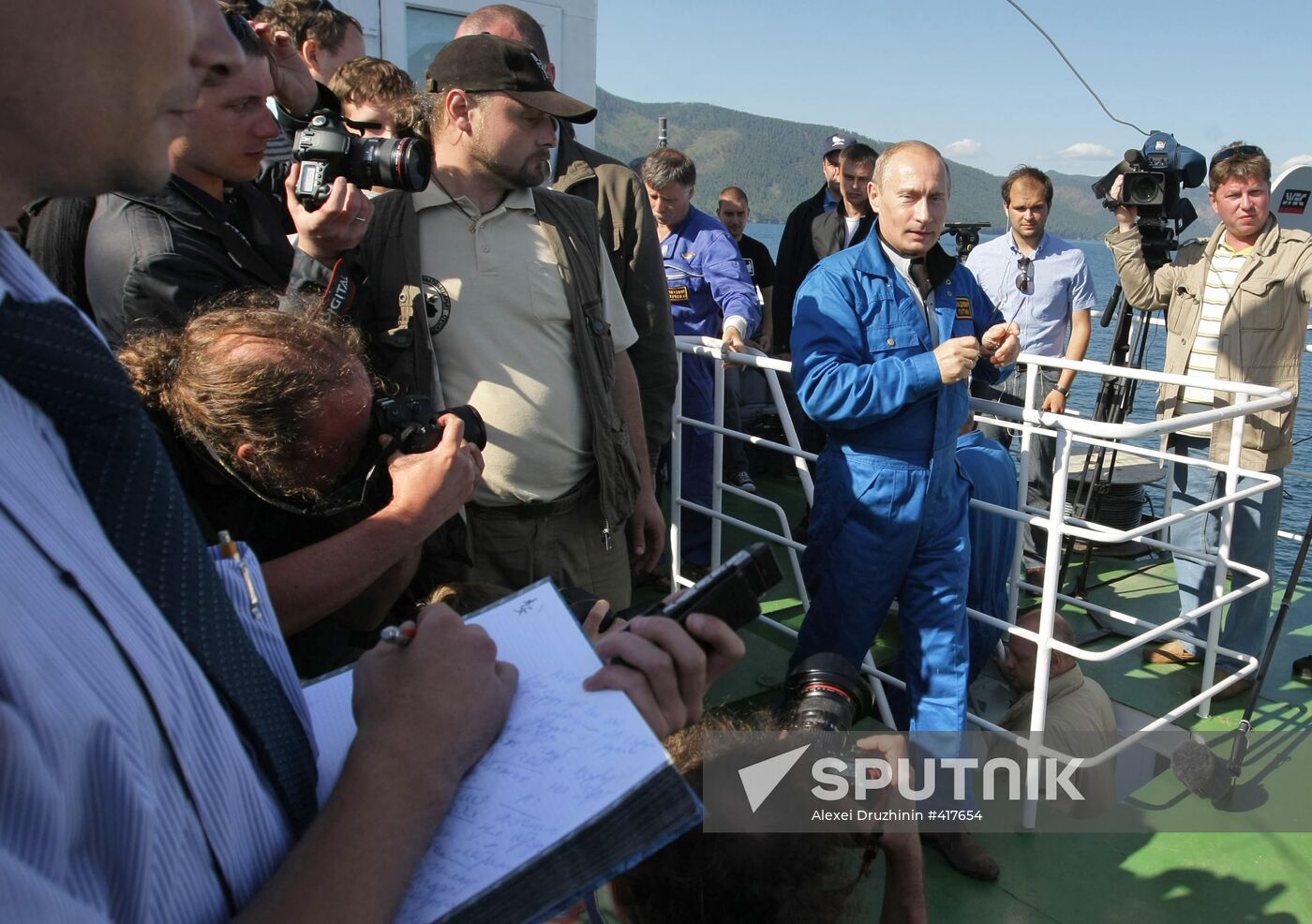 Russian PM Vladimir Putin on Metropol research vessel