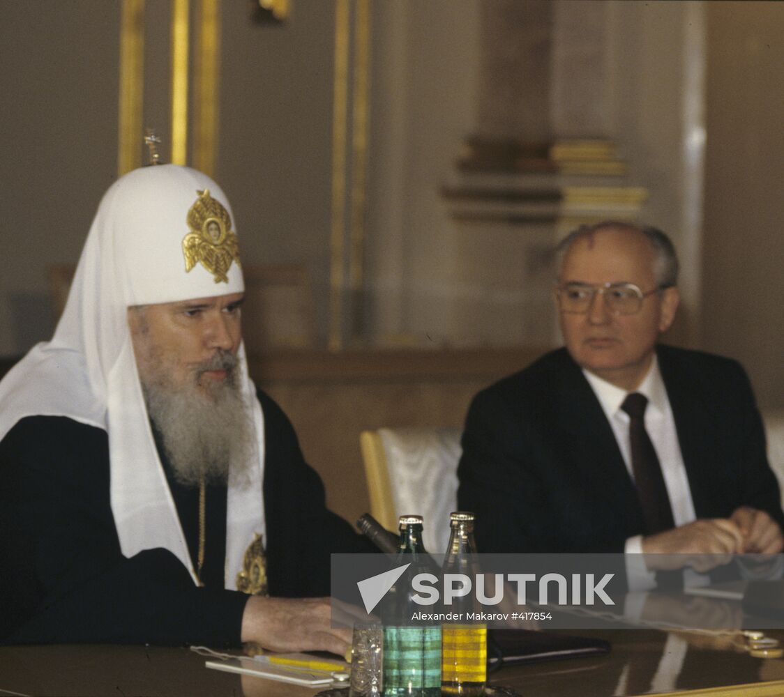 Patriarch Alexy II and Mikhail Gorbachev