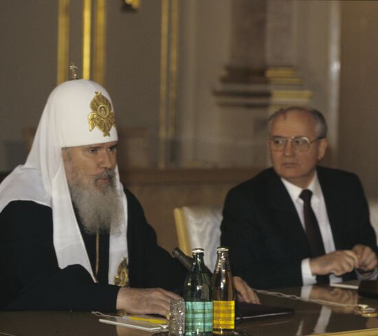 Patriarch Alexy II and Mikhail Gorbachev