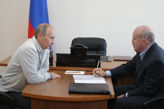 Vladimir Putin meeting with Dmitry Mezentsev