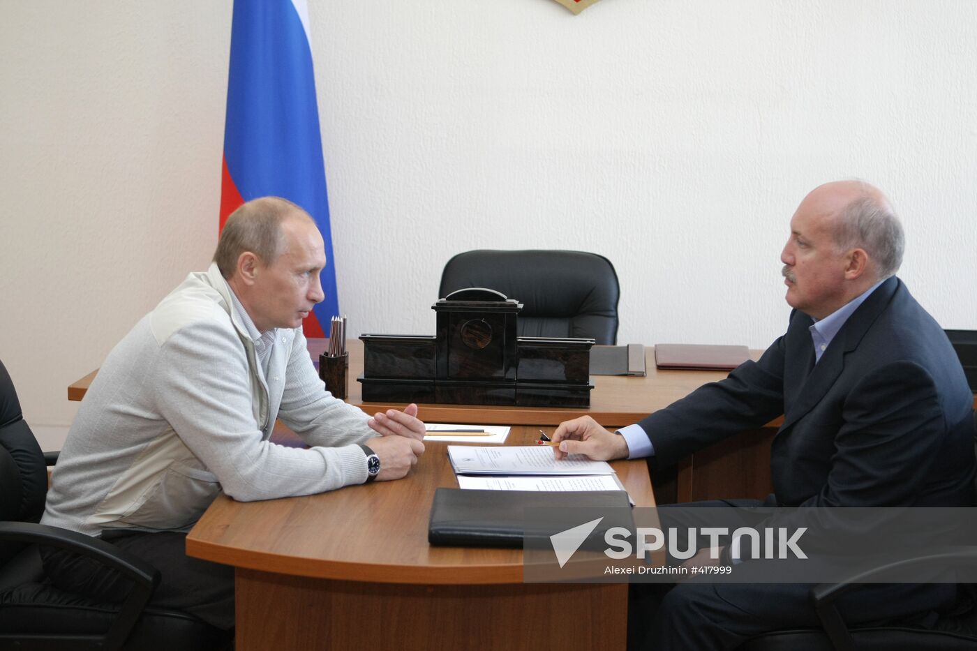 Vladimir Putin meeting with Dmitry Mezentsev