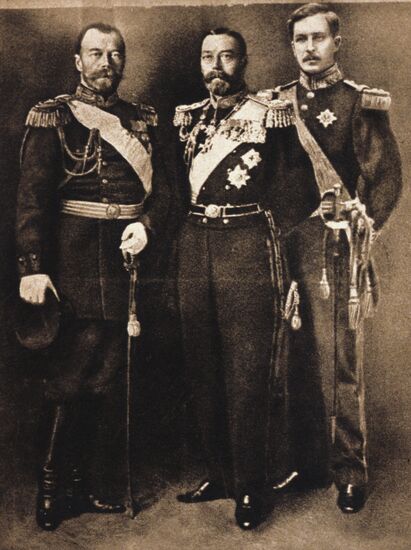 Nikolai II,King of Great Britain George V,King of Belgium Albert
