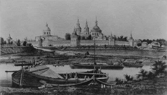 The lithograph "Moscow St. Daniel's Monastery"