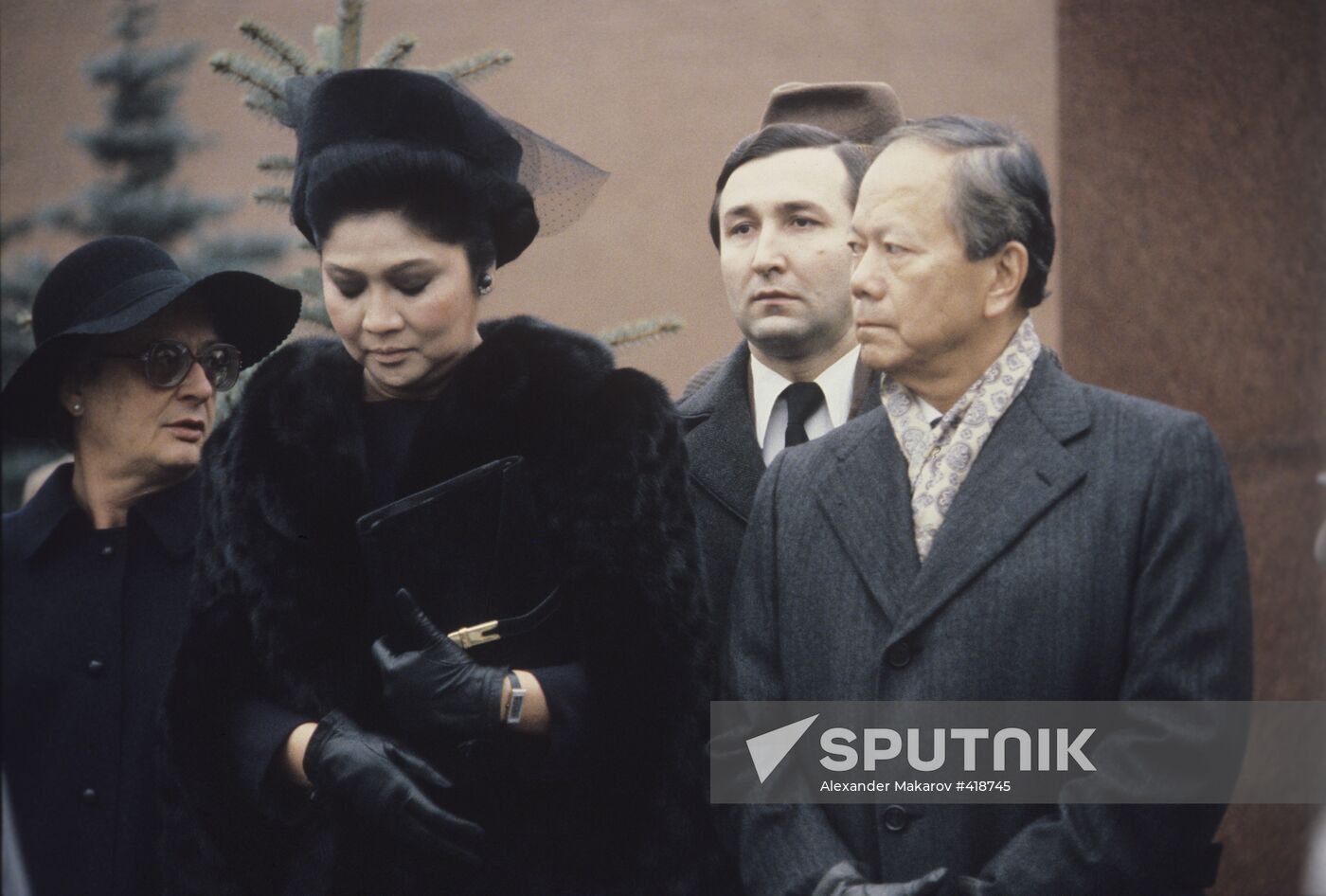 Agatha Barbara, Imelda Marcos attend Leonid Brezhnev's funeral