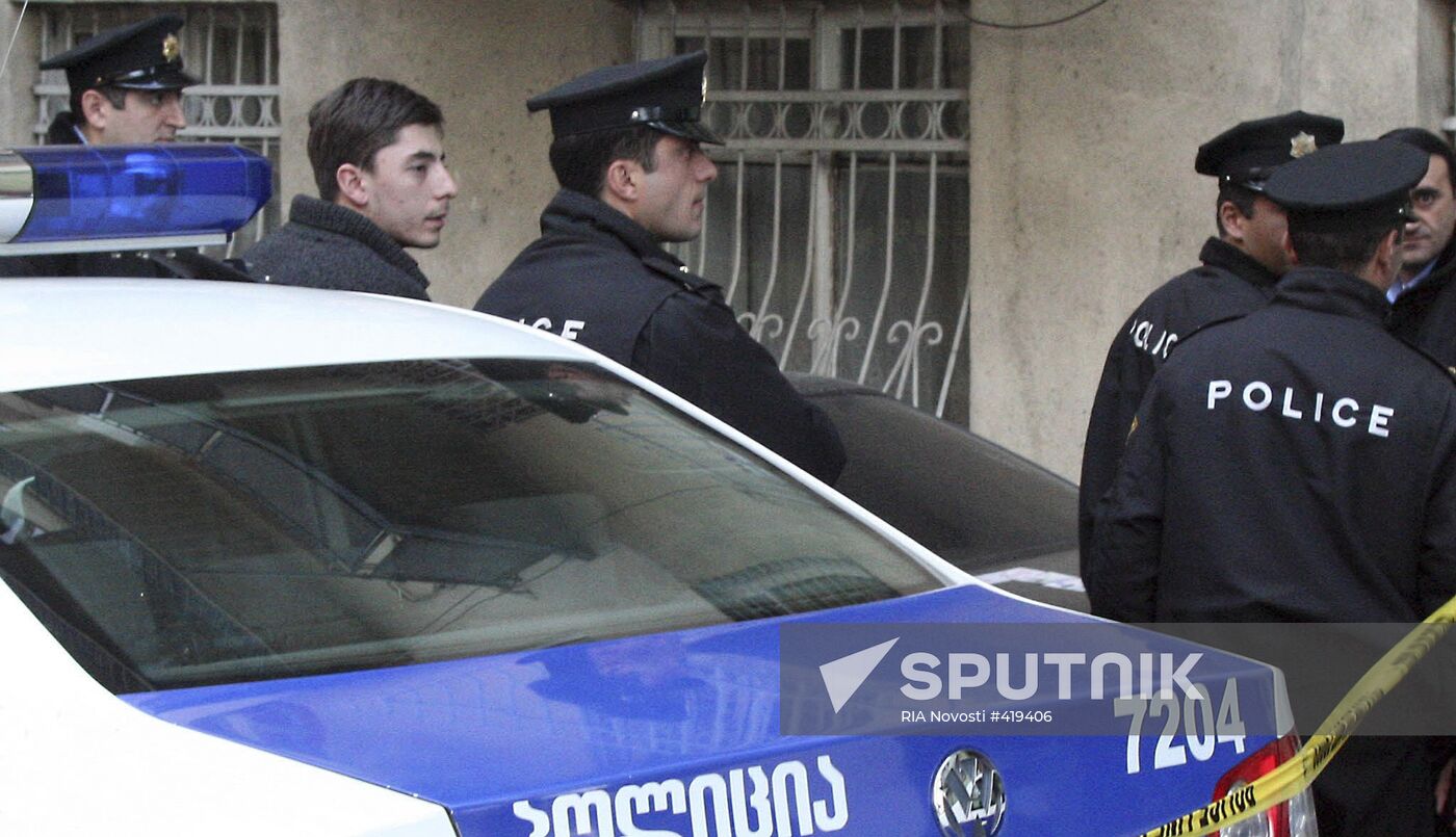 Police cars on Berdzenishvili Street