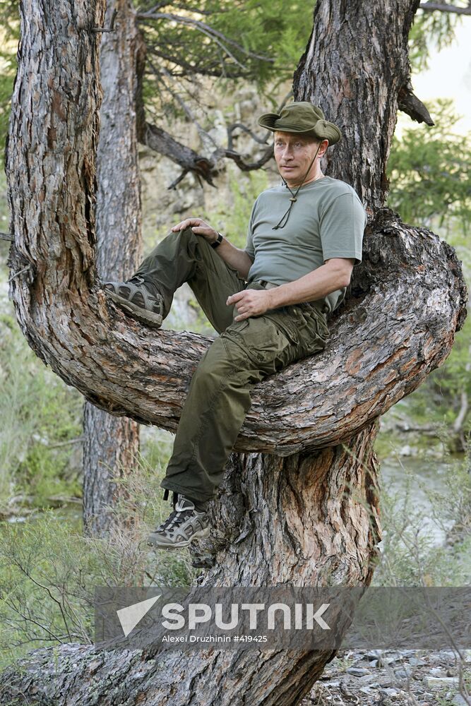 Russian PM Vladimir Putin visits Tyva Republic