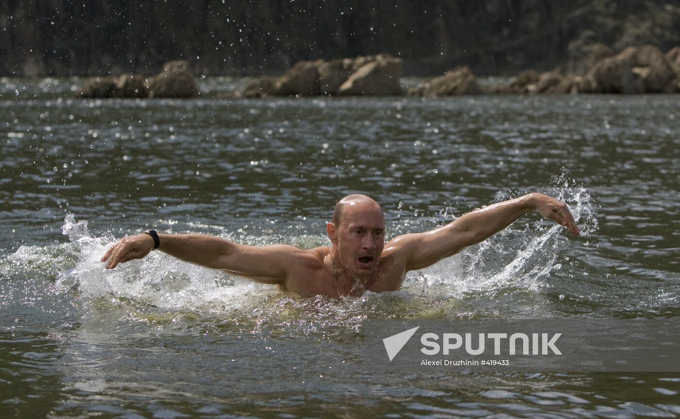 Russian PM Vladimir Putin visits Tyva Republic