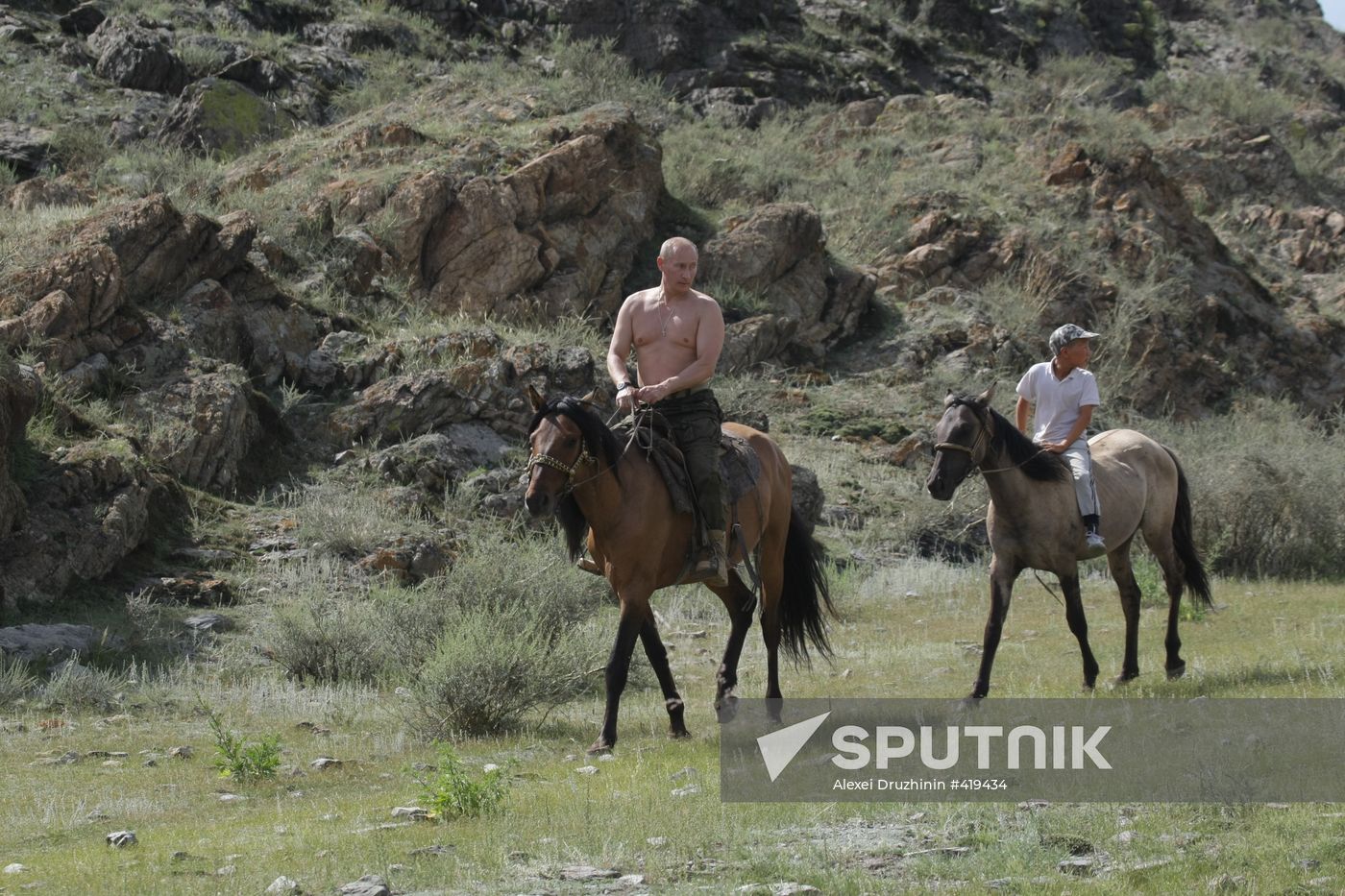 Russian PM Vladimir Putin visits Tyva Republic