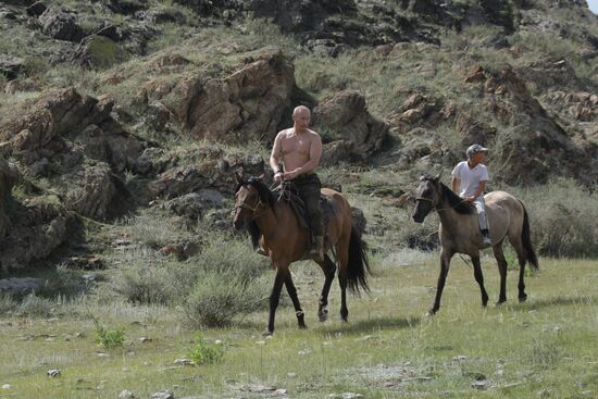 Russian PM Vladimir Putin visits Tyva Republic