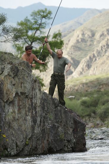 Russian PM Vladimir Putin visits Tyva Republic