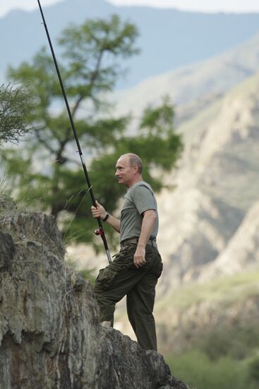 Russian PM Vladimir Putin visits Tyva Republic