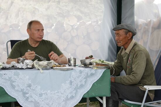 Russian PM Vladimir Putin visits Tyva Republic