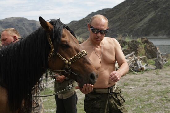 Russian PM Vladimir Putin visits Tyva Republic