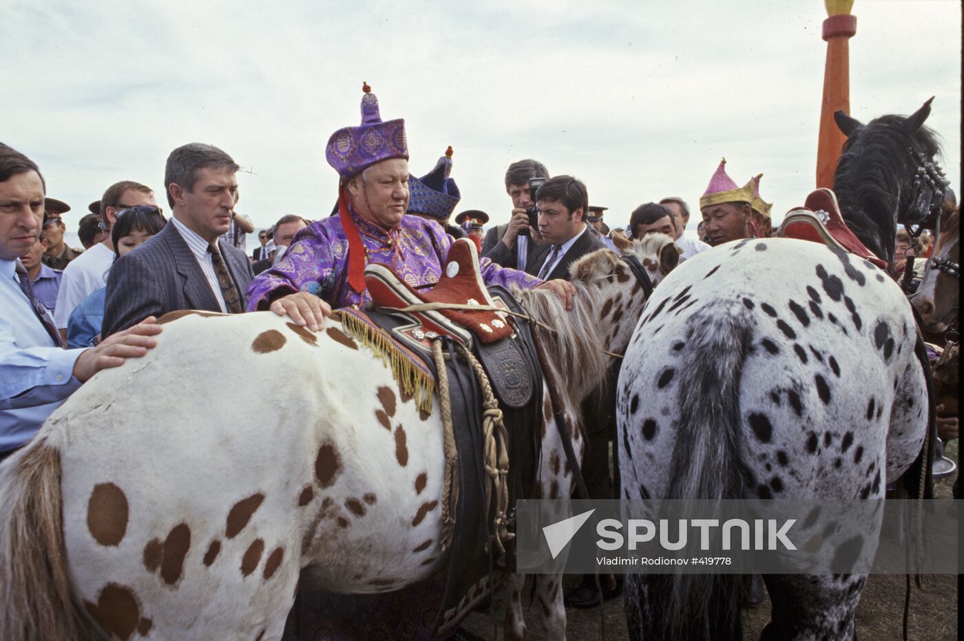 President B. Yeltsin in the Republic of Tuva