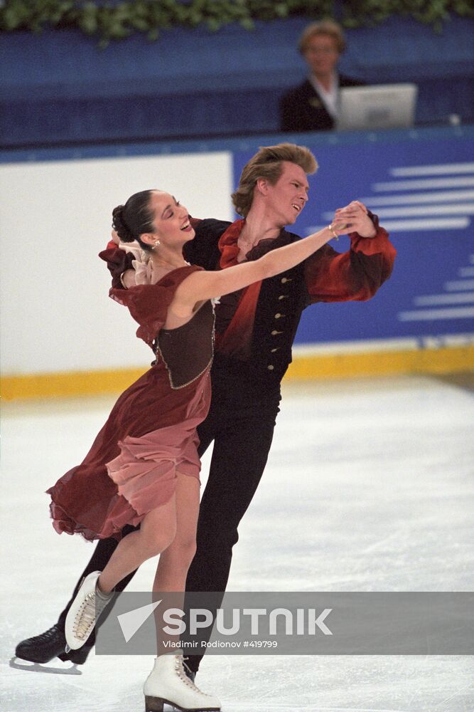 Figure skaters Angelika Krylova and Oleg Ovsyannikov