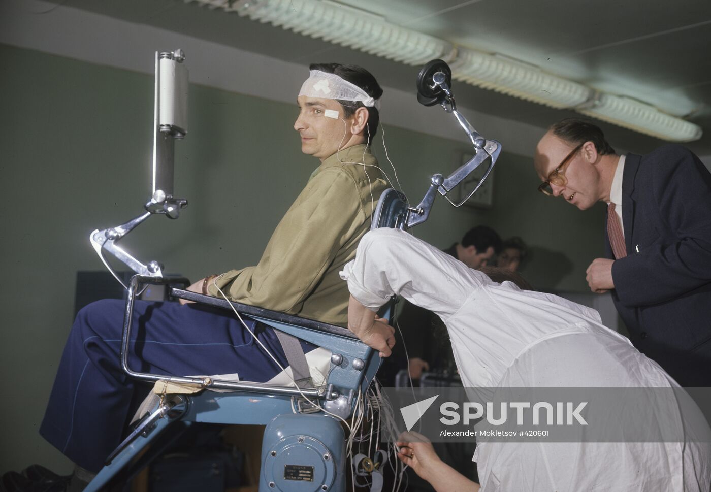 Pilot and cosmonaut Valery Bykovsky during training