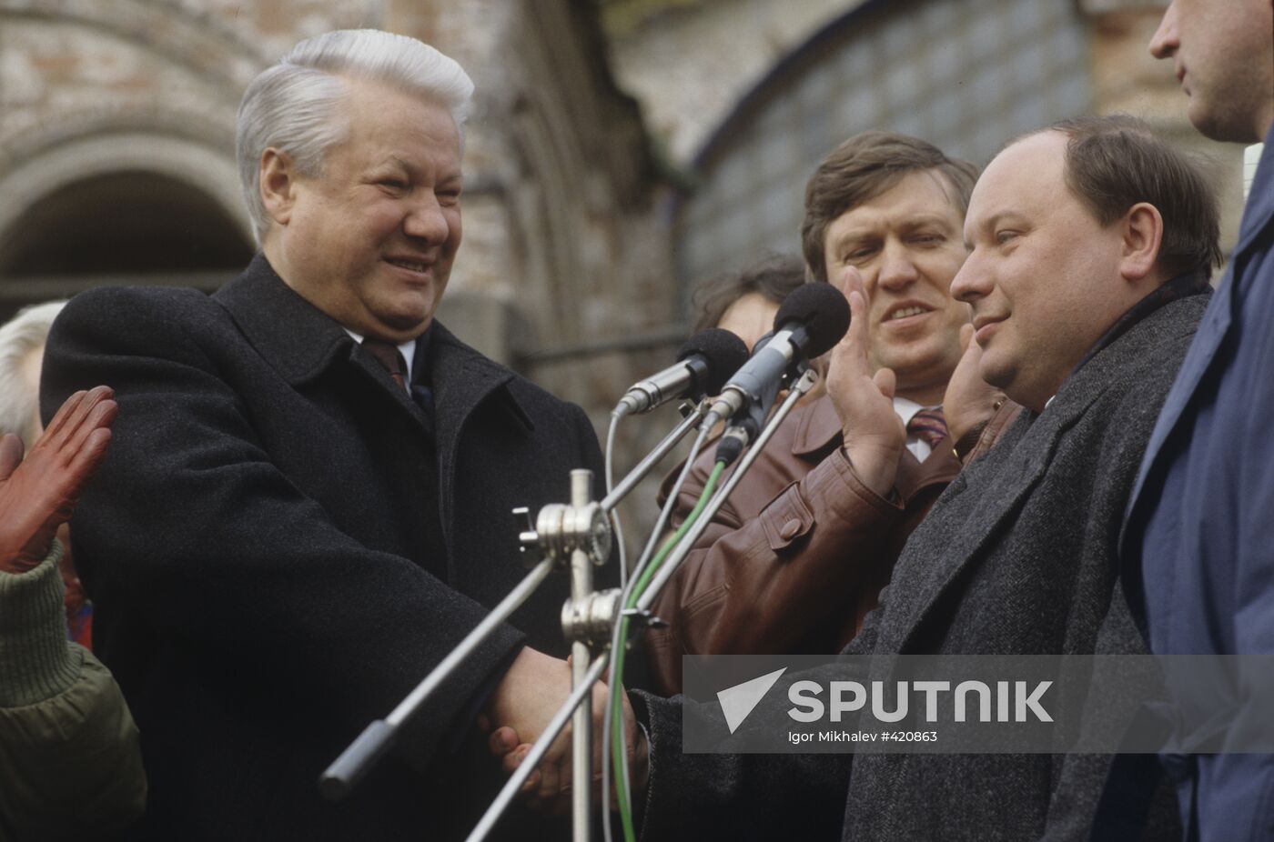 Boris Yeltsin at a rally