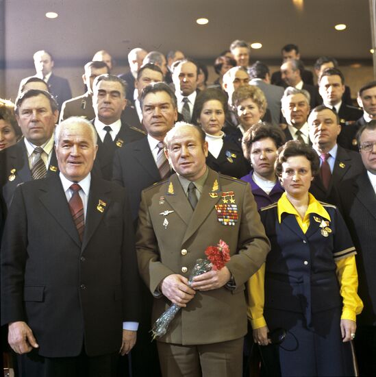 Cosmonaut Alexei Leonov attends 26th CPSU Congress