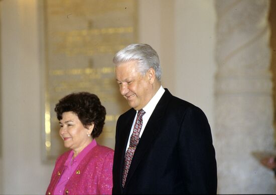 President Boris Yeltsin and his wife Naina