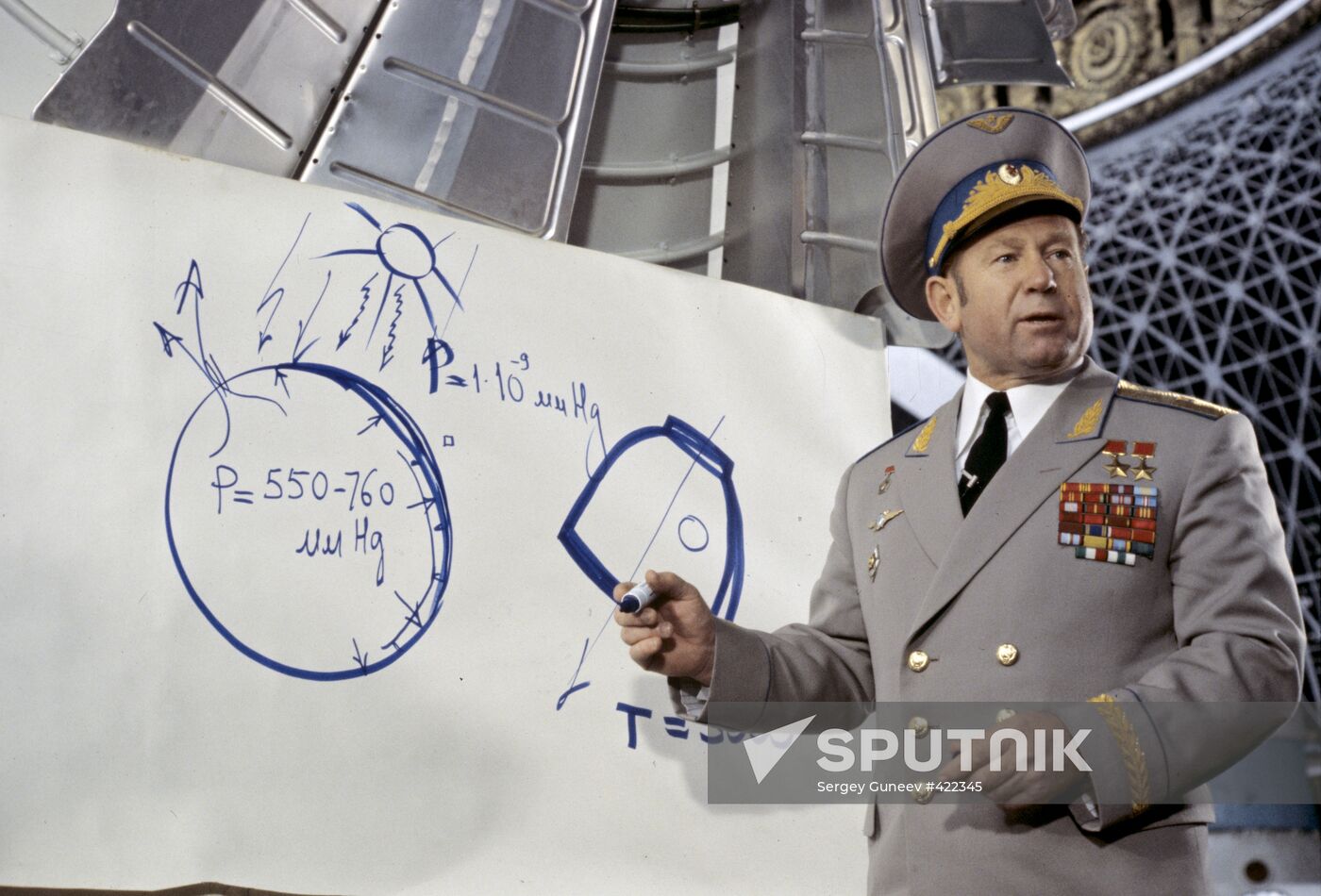 Soviet cosmonaut Alexei Leonov at VDNKh