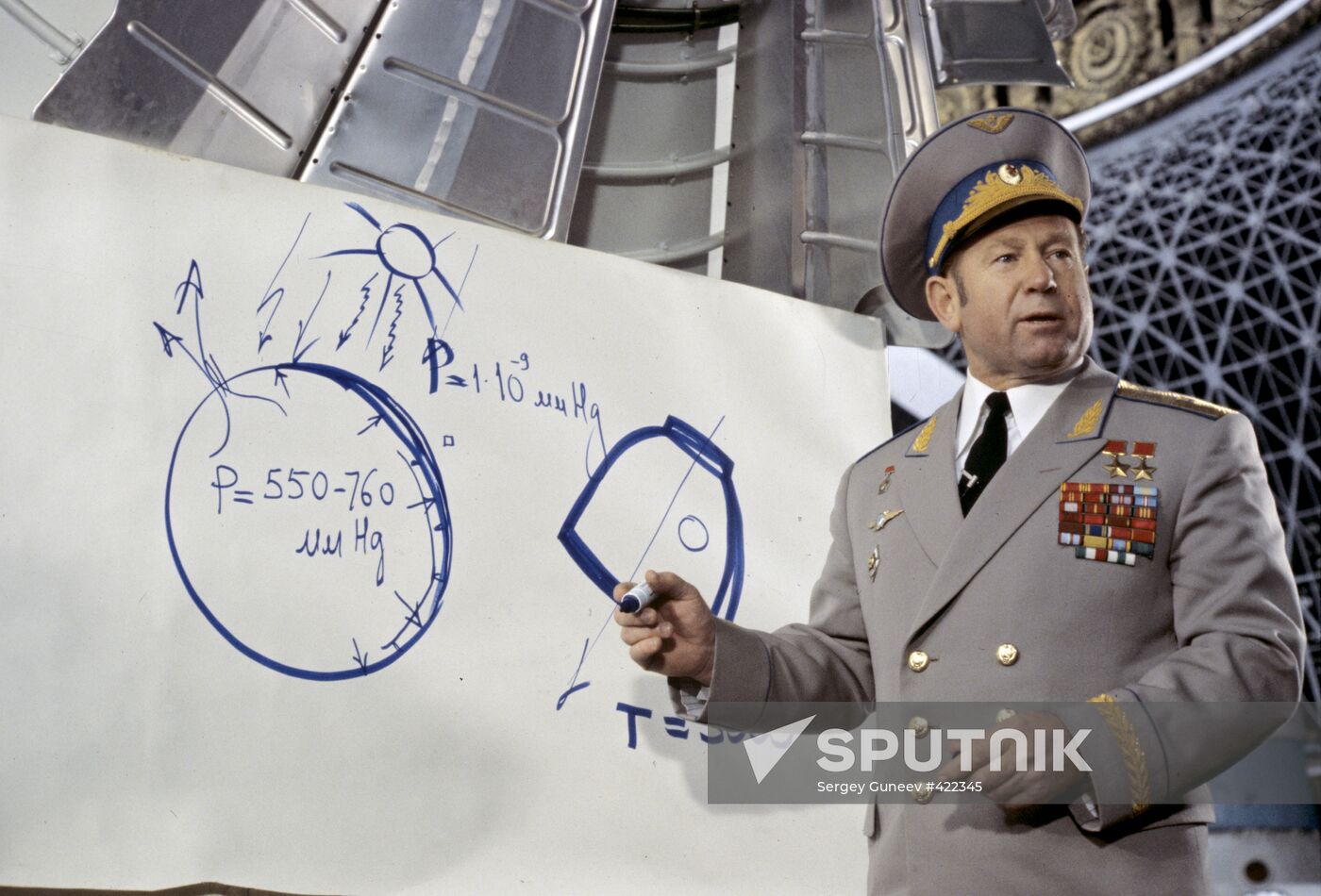 Soviet cosmonaut Alexei Leonov at VDNKh