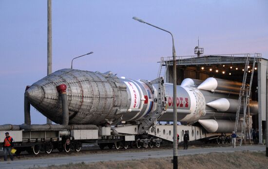 Proton-M rocket at Baikonur's field maintenance test station