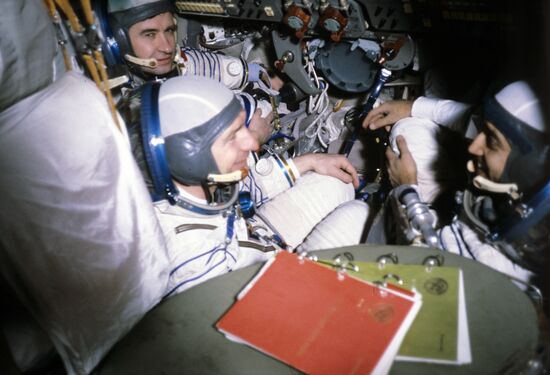 Crew of spaceship Soyuz Т-11
