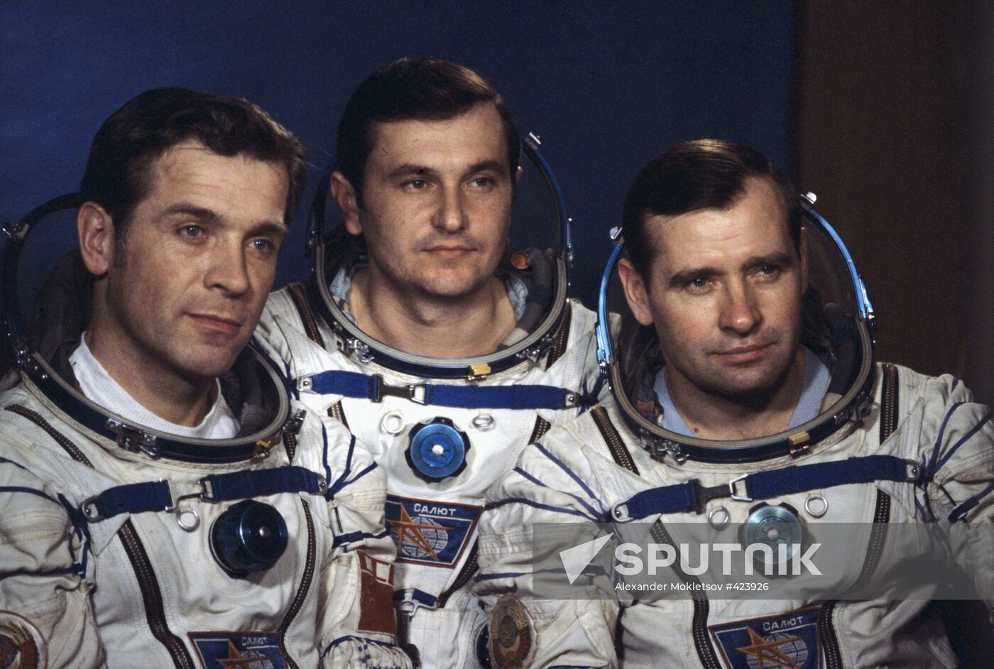 Alexandre Serebrov, Vladimir Titov and Gennady Strekalov
