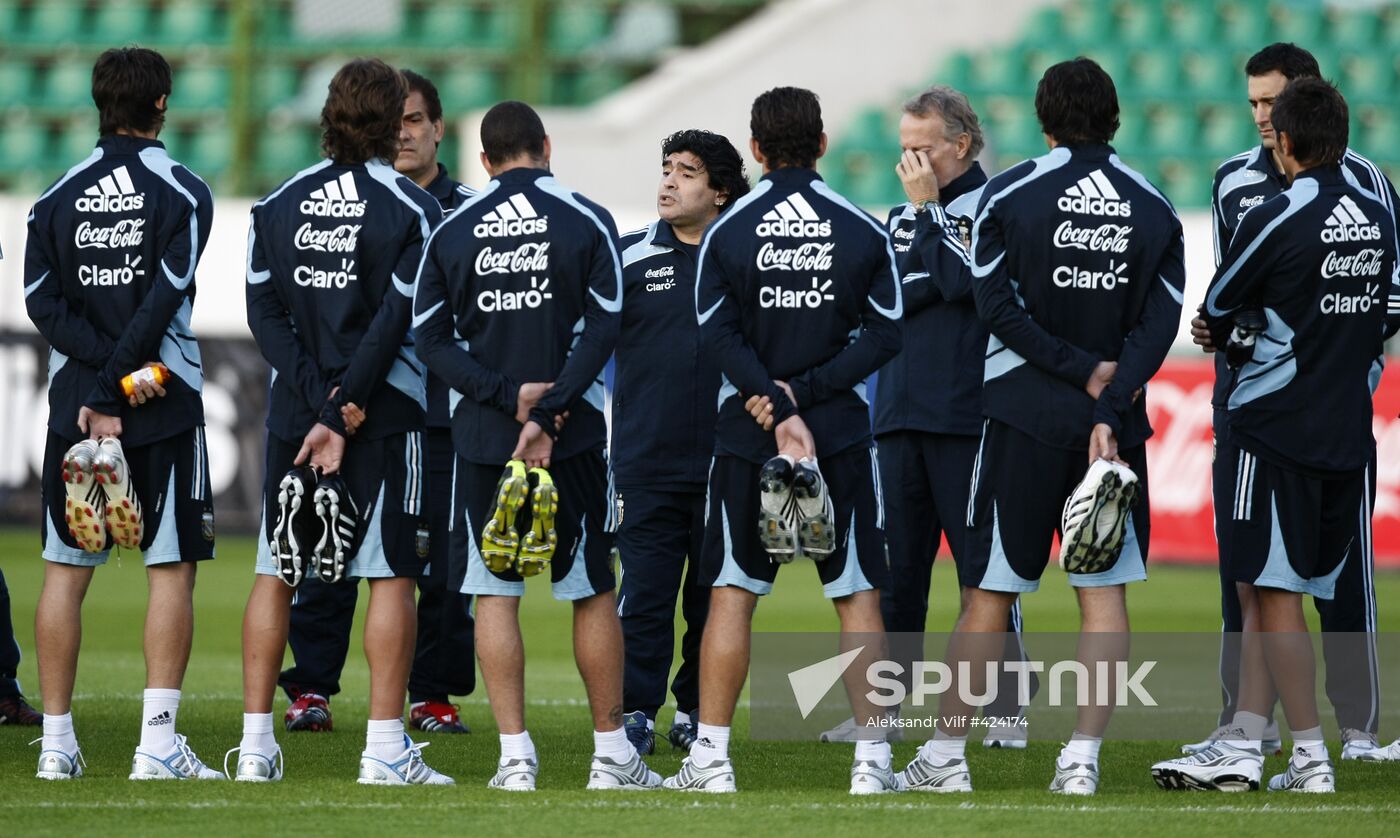 Open training session of Argentina national football team